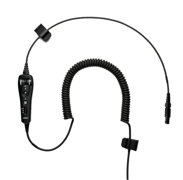 BOSE A20® HEADSET CABLE – 6 PIN LEMO PLUG COILED CORD ELECTRET MIC – WITH BLUETOOTH